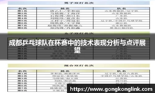 成都乒乓球队在杯赛中的技术表现分析与点评展望